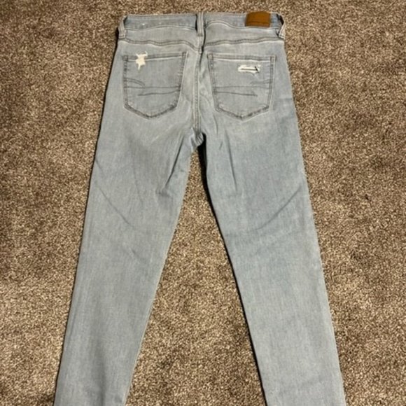 AMERICAN EAGLE Women's Jeans Next Level Stretch High Waisted Button Fly 4Long - Picture 3 of 6